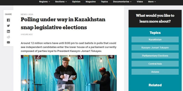 Қазақстандағы сайлау әлем назарында