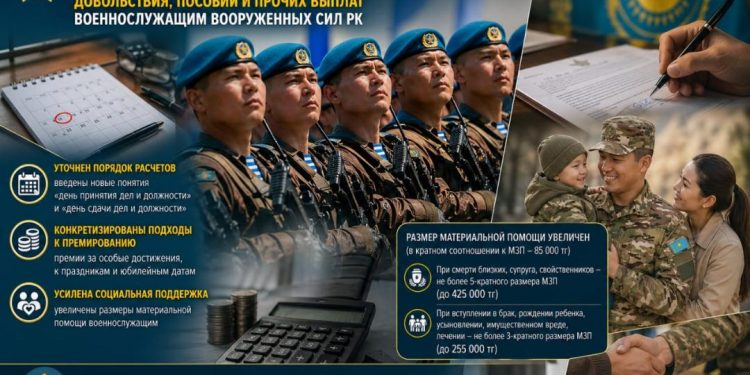 Қазақстан Қорғаныс министрлігі әскери қызметшілерге төлем жасау қағидаларын жаңартты